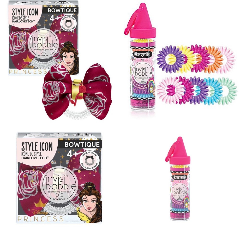 Invisibobble Kids Crayola Limited Edition Collection & Disney Belle Bow Hair Tie